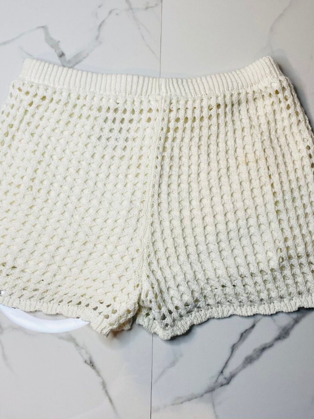 art class Girls Crochet Knit Cream Shorts
